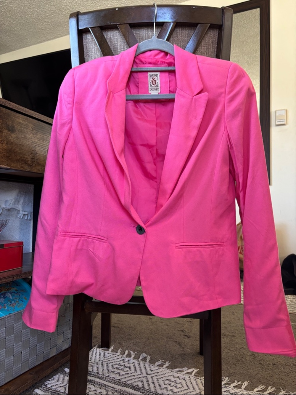 New Decree Hot Pink Single-Button Blazer size medium